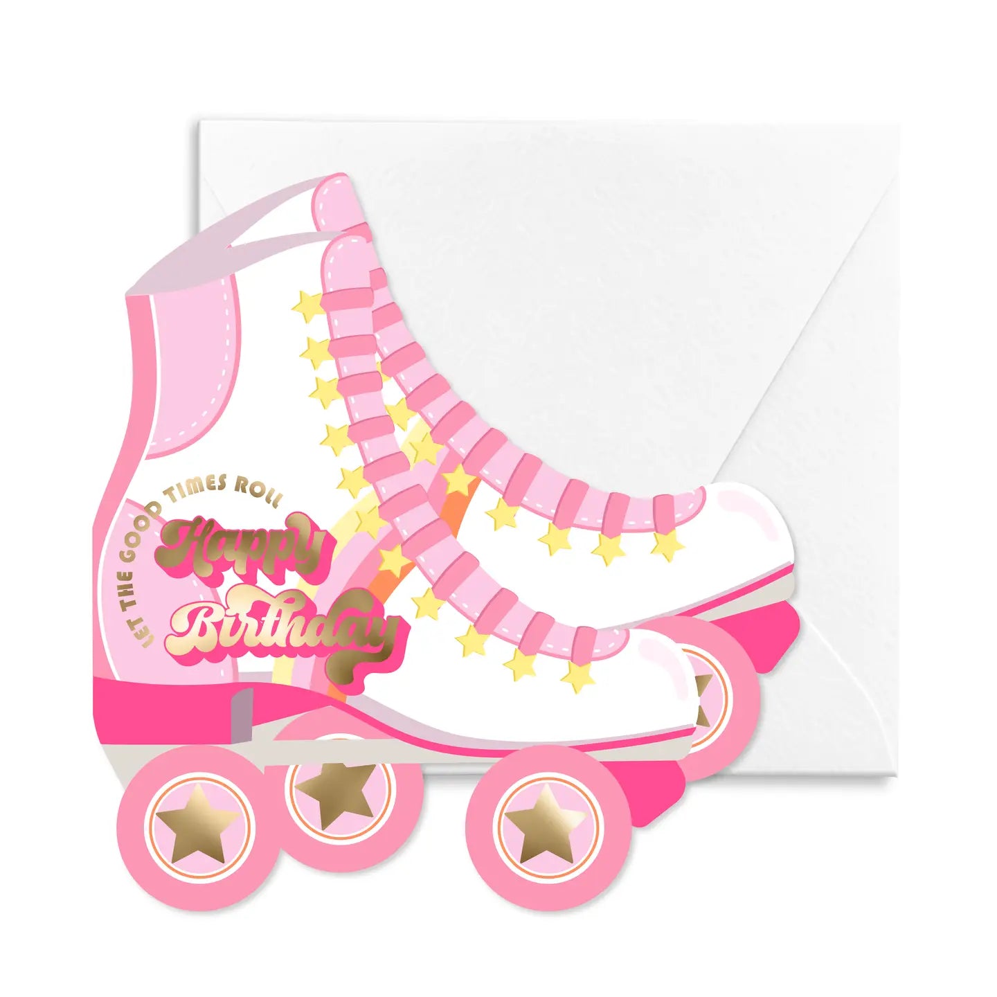 Roller Skate Die-Cut Folded Birthday Greeting Card