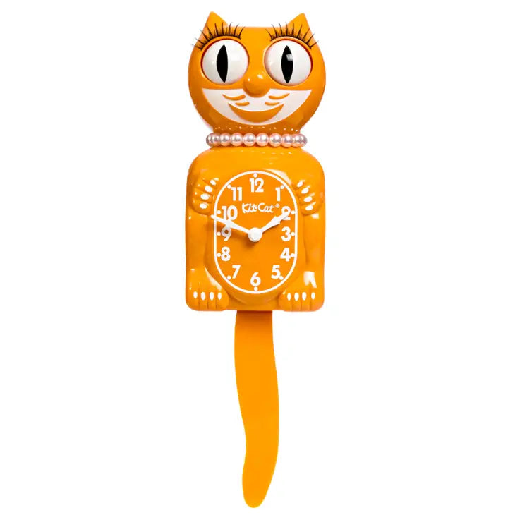 Festival Orange Lady Kit Cat Klock