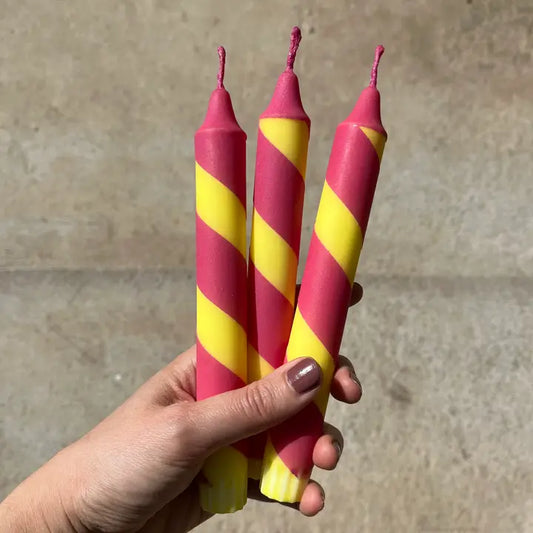 Yellow & Red Helter Skelter Candle