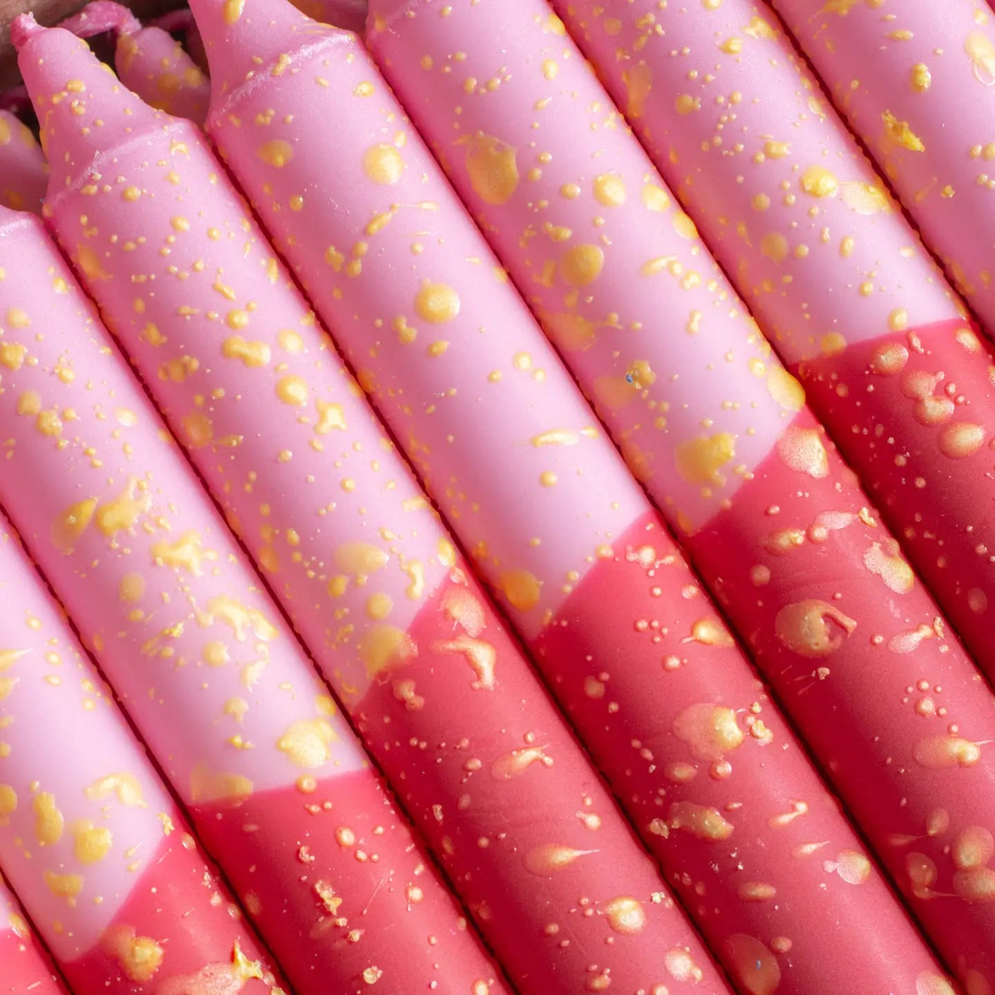 Taper Candle - Pink & Red Yellow Confetti