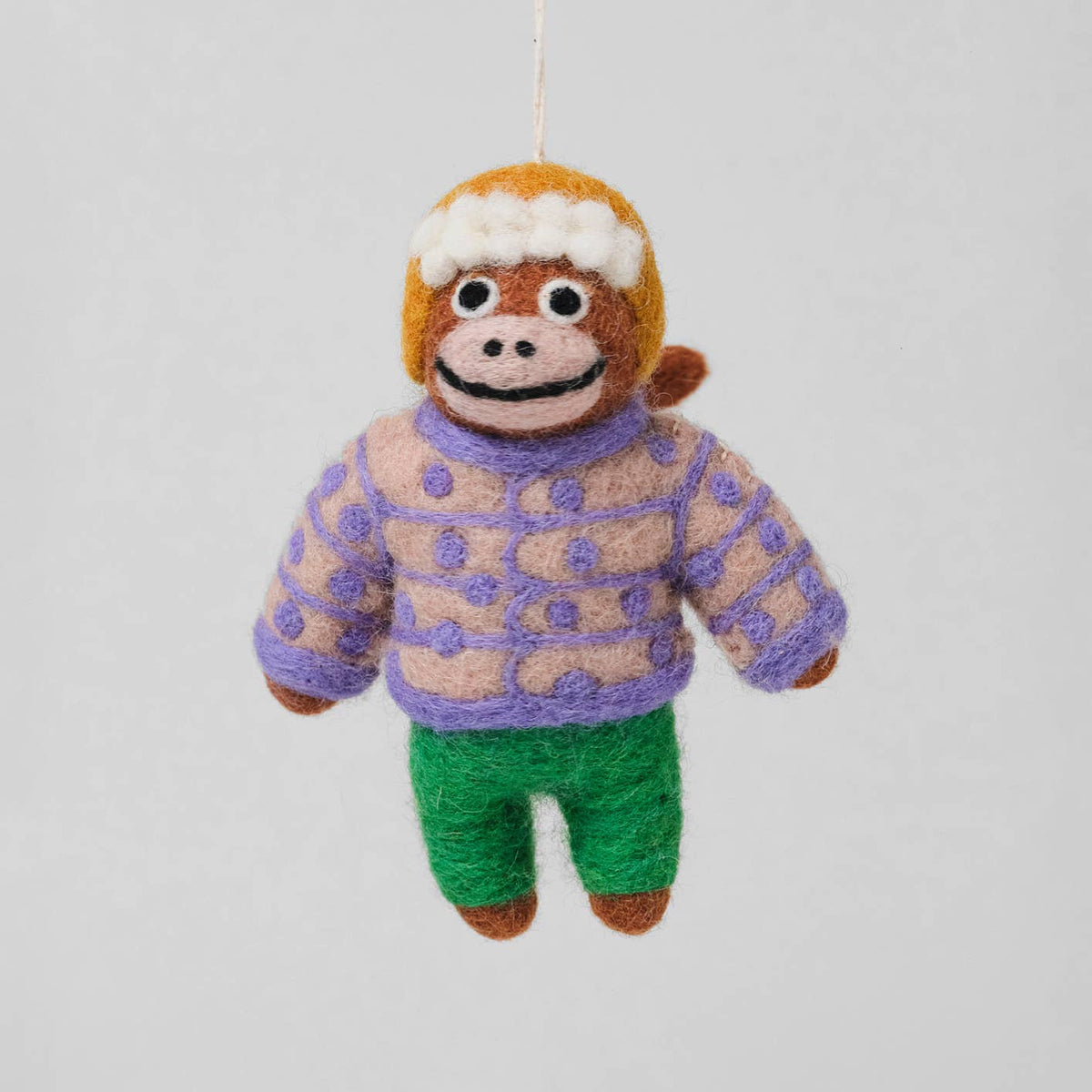 Monkey Hanging Felt Ornament