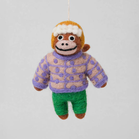 Monkey Hanging Felt Ornament