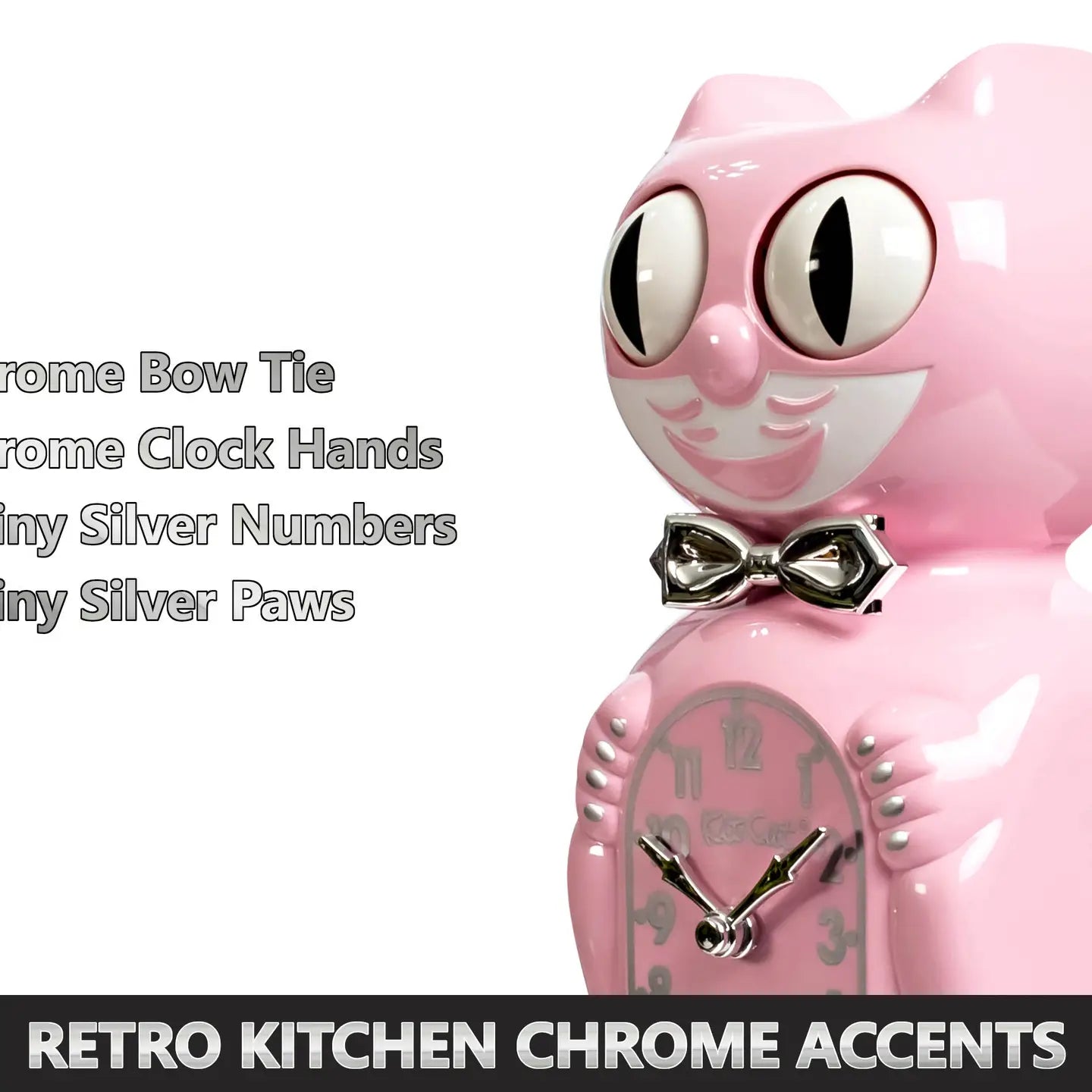 Retro Pink Kitchen Edition Kit-Cat Klock