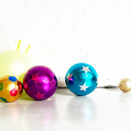 Purple Balloon - 30cm PINK STARS