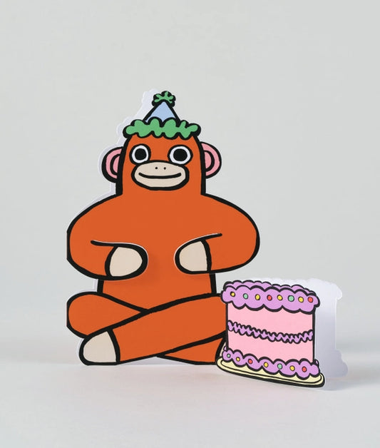 Kid's Greetings Card - Monkey with Mini Card