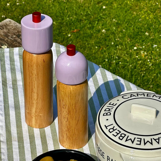 Salt & Pepper Grinder - Lilac & Red Large