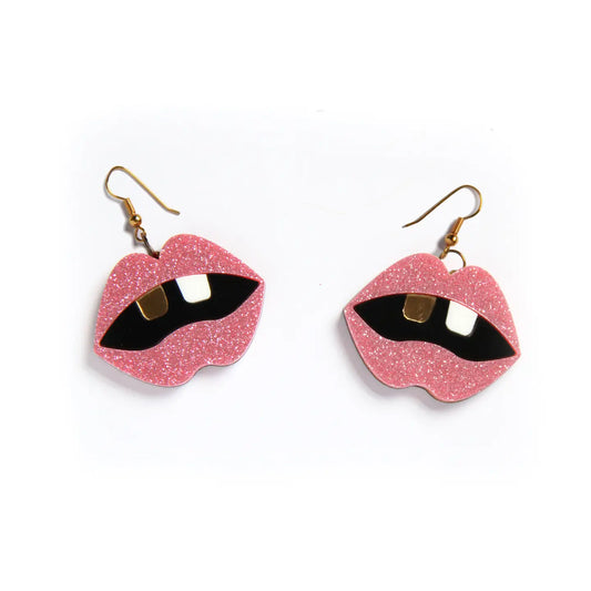 Talk Back Acrylic Mouth Dangle Earrings