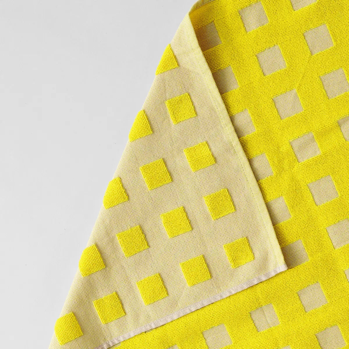 'squares Oat/Yellow' Tea Towel