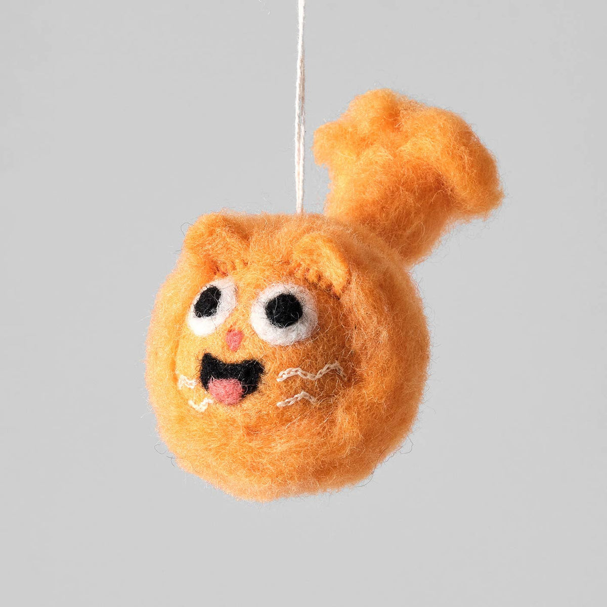 Big Fluffy Cat Hanging Felt Ornament