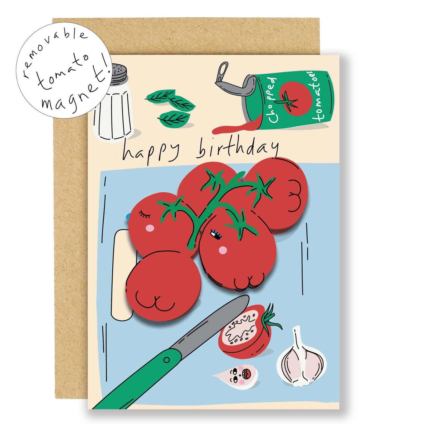 Magnet greeting/keepsake card - tomato