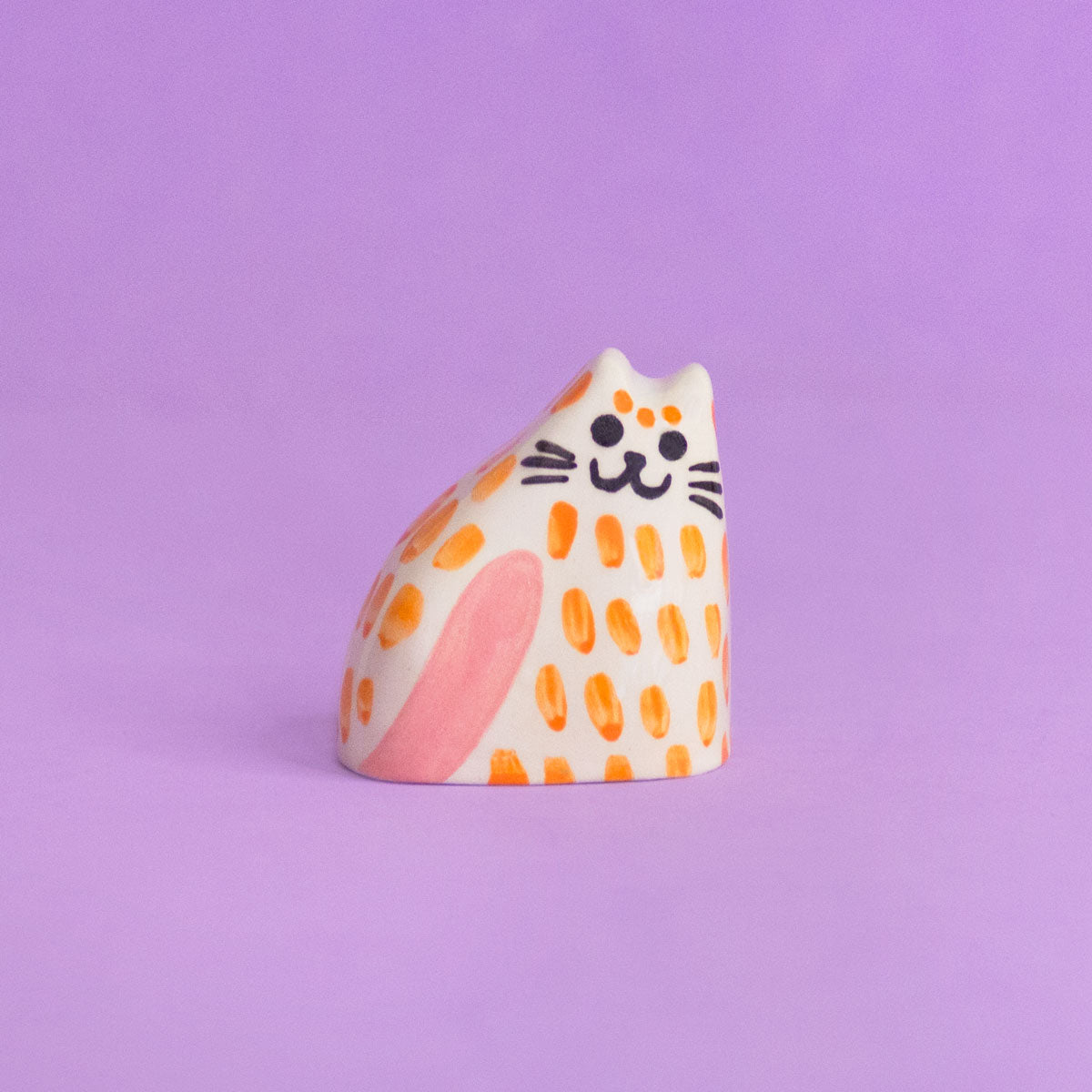 Tiny Cat Orange / Ceramic Piece