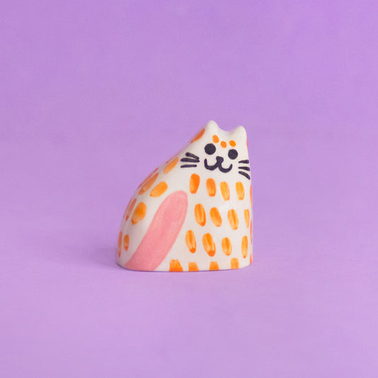 Tiny Cat Orange / Ceramic Piece