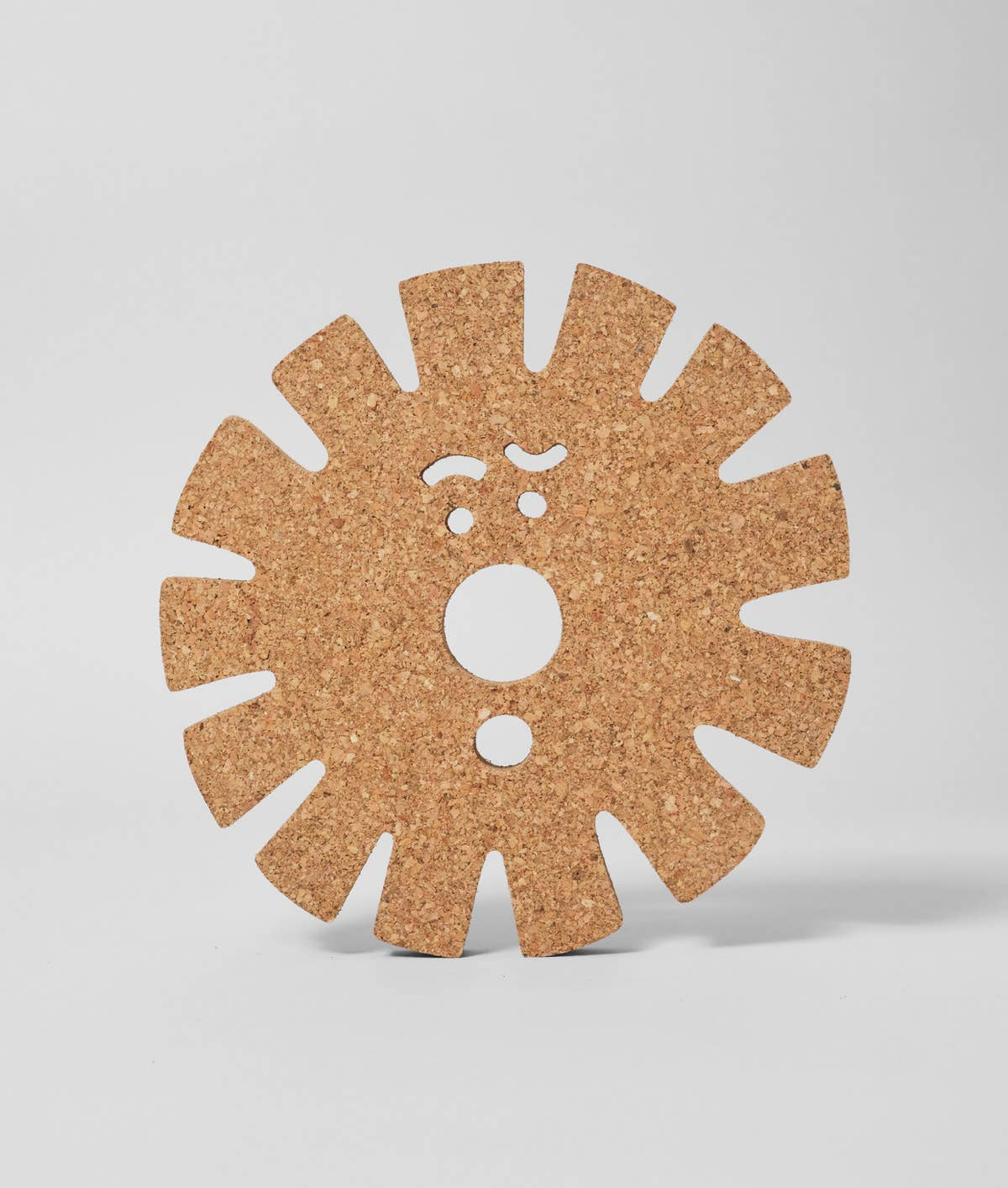9" Sun Face Cork Trivet