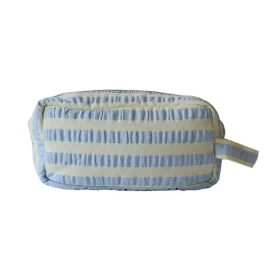 Butter Blue Seersucker Dopp Kit