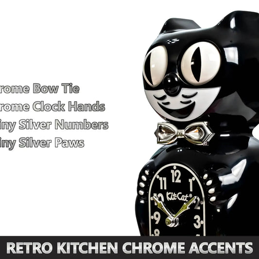 Retro Black Kitchen Edition Kit-Cat Klock