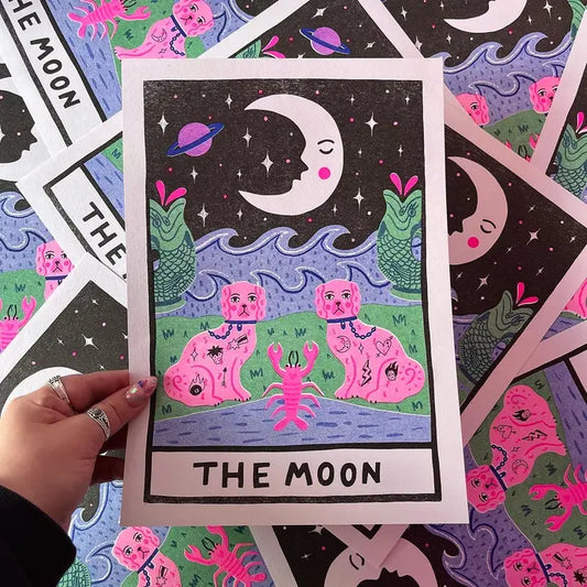 The Moon Tarot A4 Risograph Print