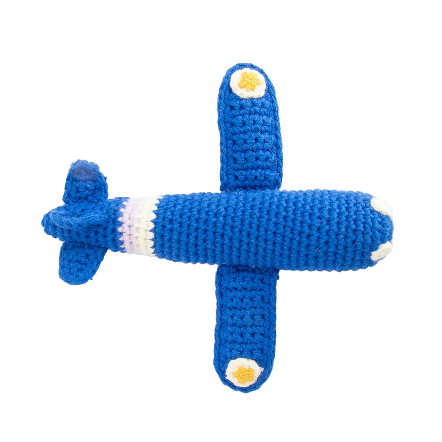 Crochet Rattle Airplane Blue