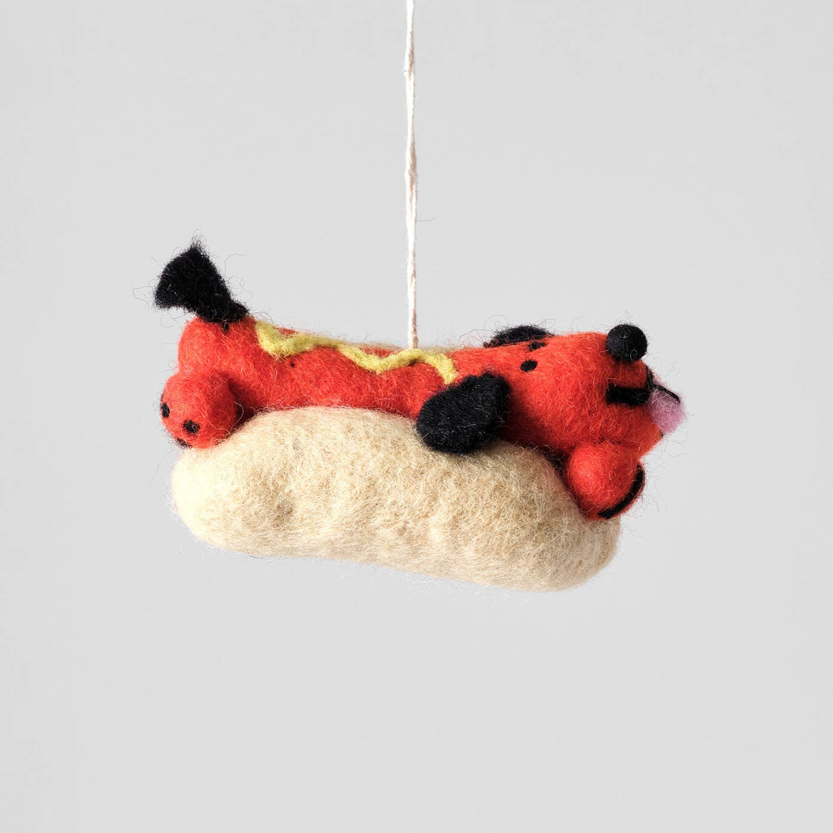 Frank, Hotdog Dog Hanging Felt Ornament
