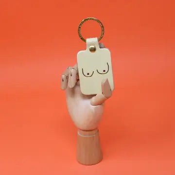Boob Leather Key Fob Cream