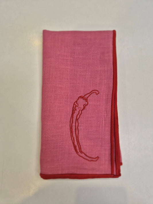 Linen Blend Napkins - Chilli (set of 2)