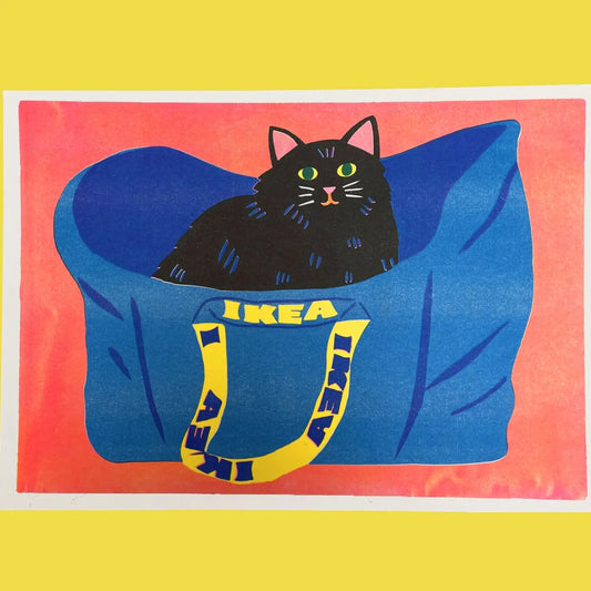 Ikea Bag Cat Print A3