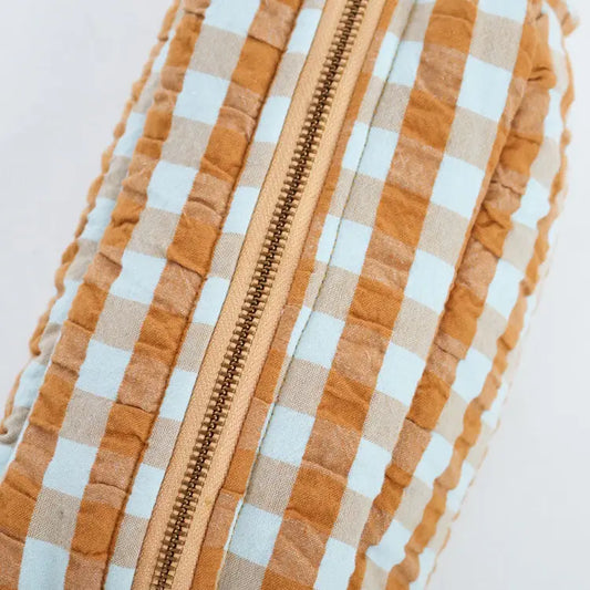 Honey Blue Seersucker Dopp Kit