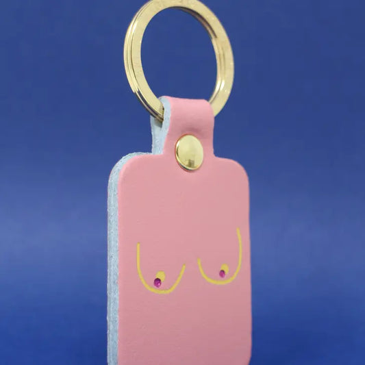 Boob Leather Key Fob Pale Pink