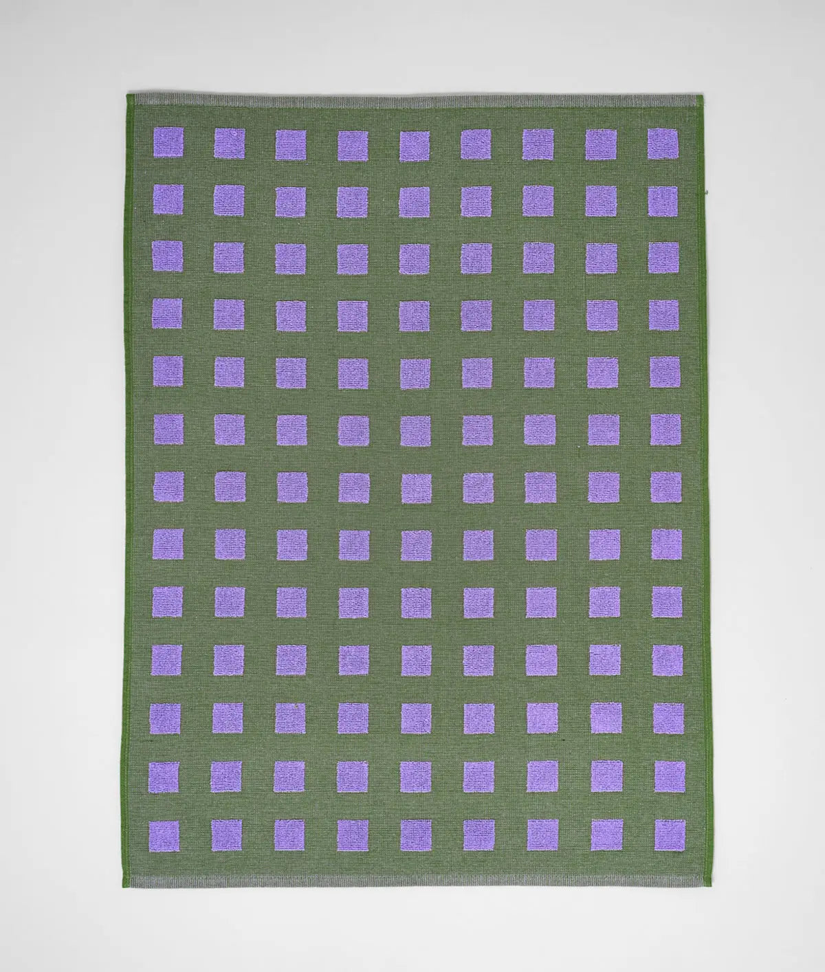 'squares Olive/Lilac' Tea Towel