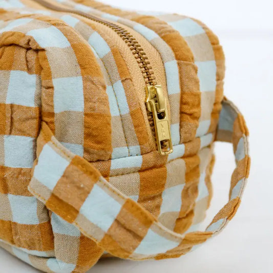 Honey Blue Seersucker Dopp Kit