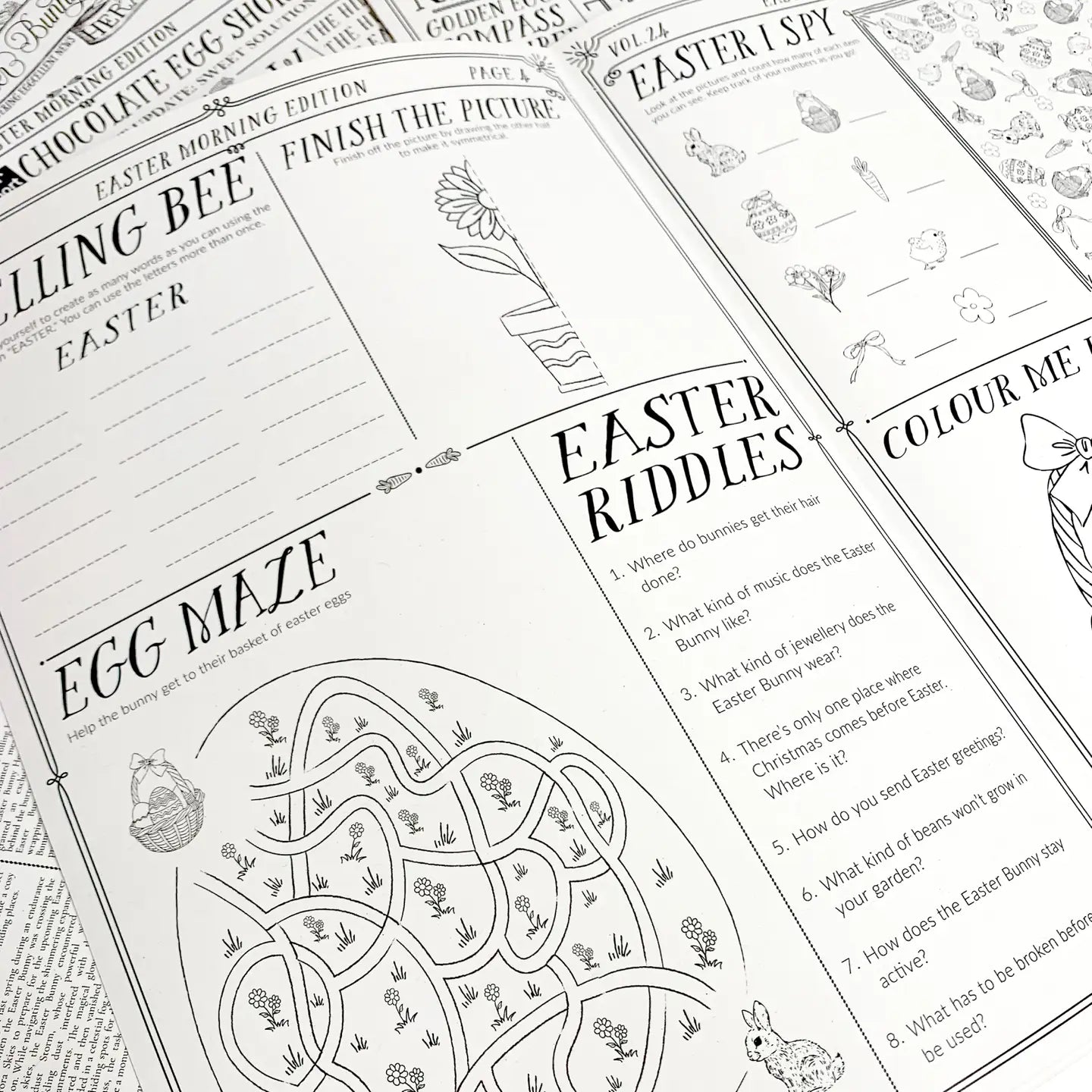 Easter Newspaper Activity Booklet - Set of 2 Booklets