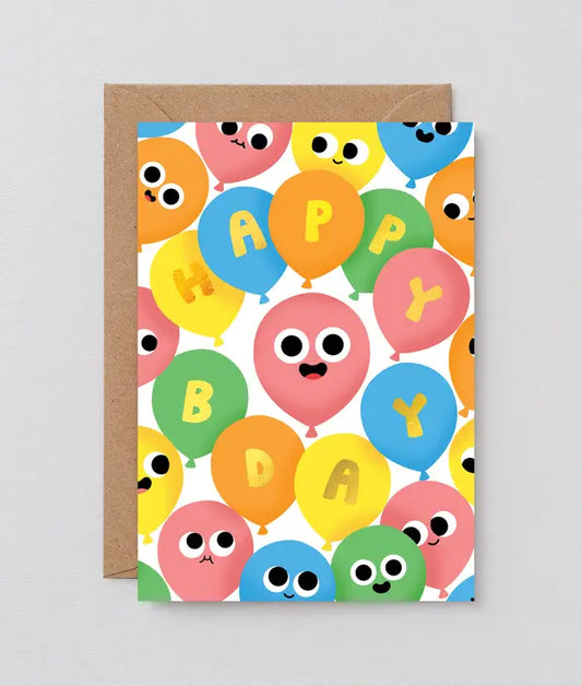 Wrap - Happy Bday Balloons Greeting Card