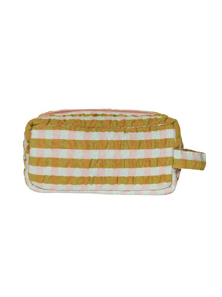 Pink Quartz Seersucker Dopp Kit