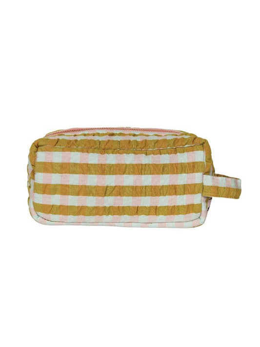 Pink Quartz Seersucker Dopp Kit