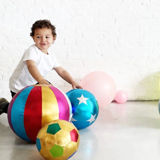 Fabric Soccer Ball - 22cm GOLD RAINBOW