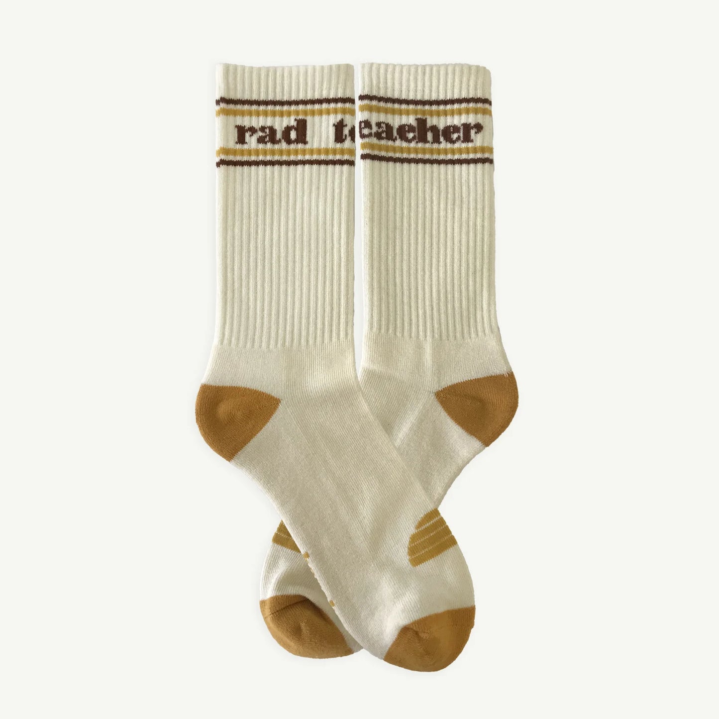 Rad Teacher Organic Cotton Crew Socks - Natural