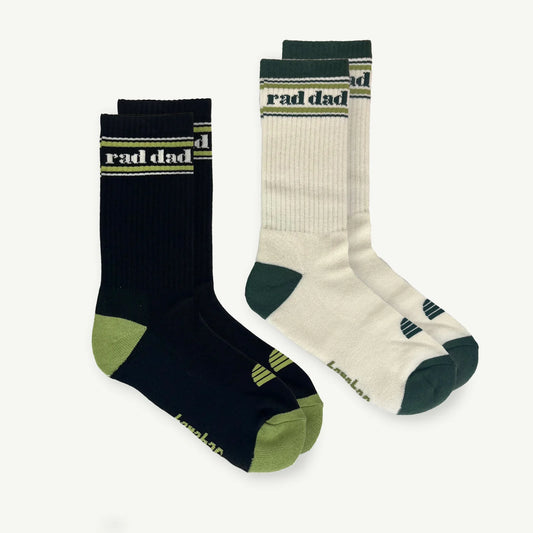 Rad Dad Black and Pine Crew Sock Pack