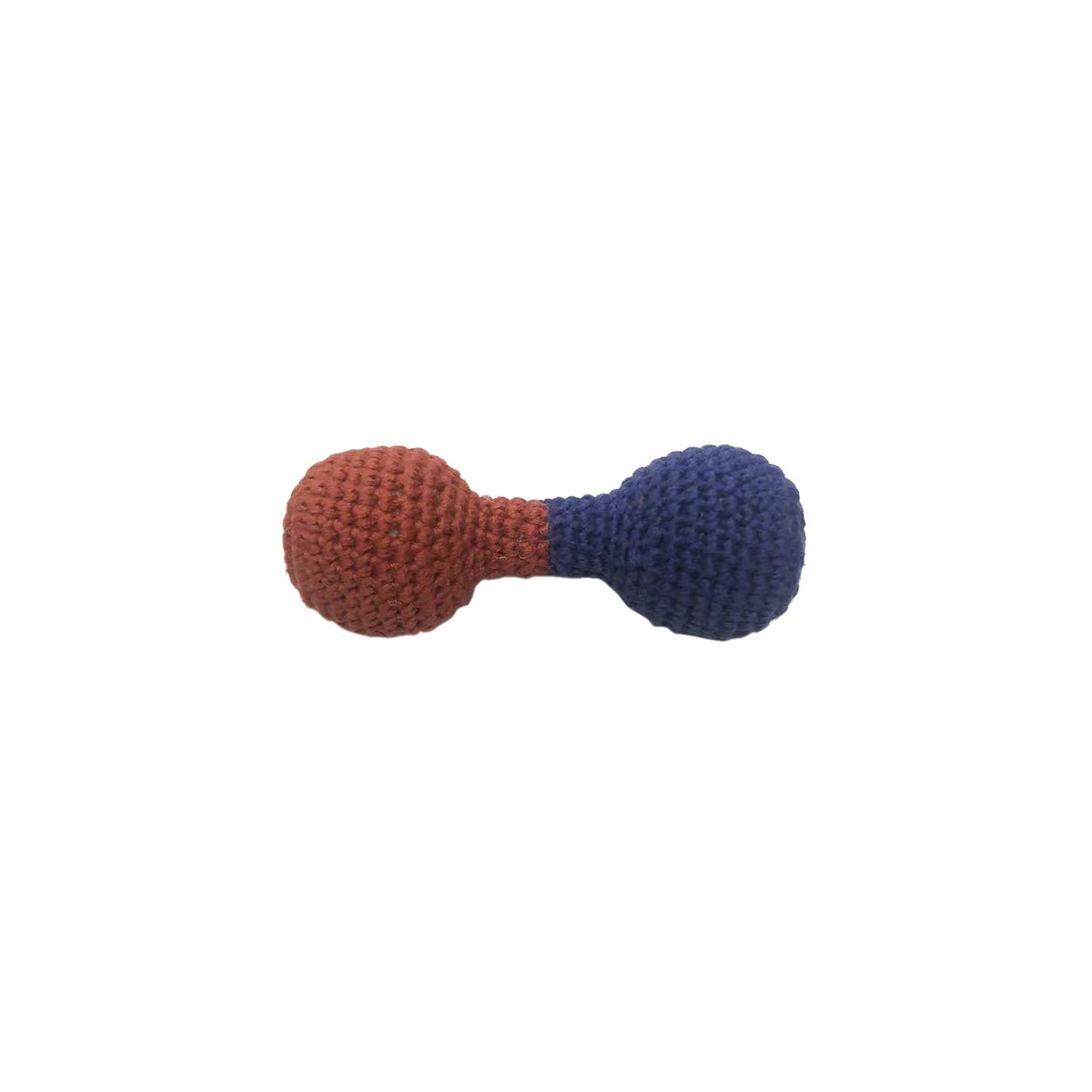 Crochet Dumbbell Rattle Blue/Red