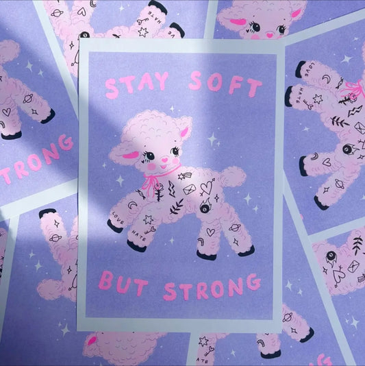 Soft But Strong A4 Risograph Print