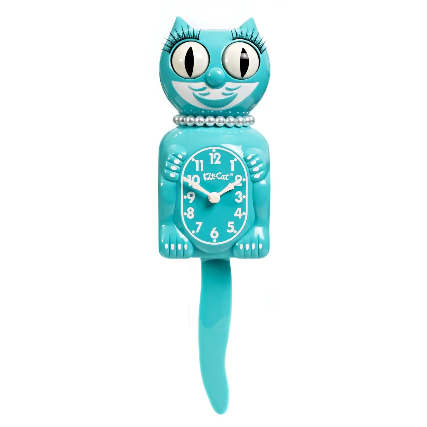 Original Kit Cat Klock Vibrant Blue Turquoise Lady Front