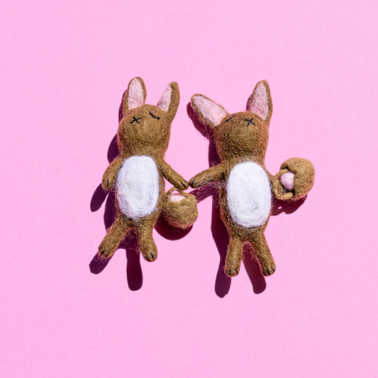 Handmade Felt Bunny with Basket