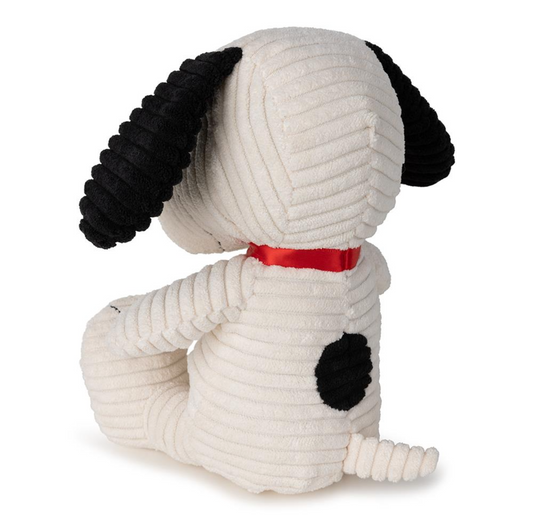 Snoopy Sitting Corduroy Cream 19cm