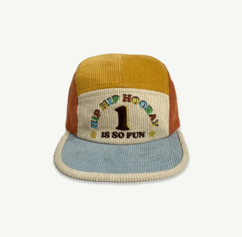 1st Birthday Cord Cap - Primary Spliced