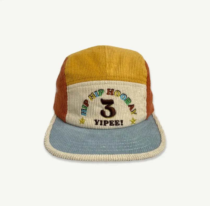 3rd Birthday Cord Cap - Primary Spliced