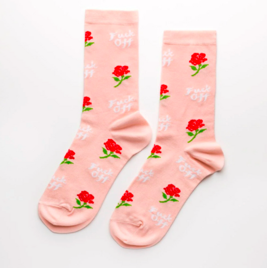 Women's Socks F*ck Off Rose