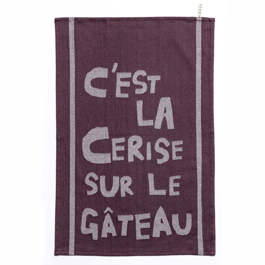 Tea Towel - Aubergine - C'est la cerise sur le gateau