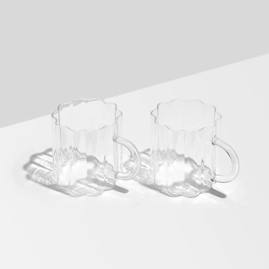 TWO x WAVE MUGS - CLEAR