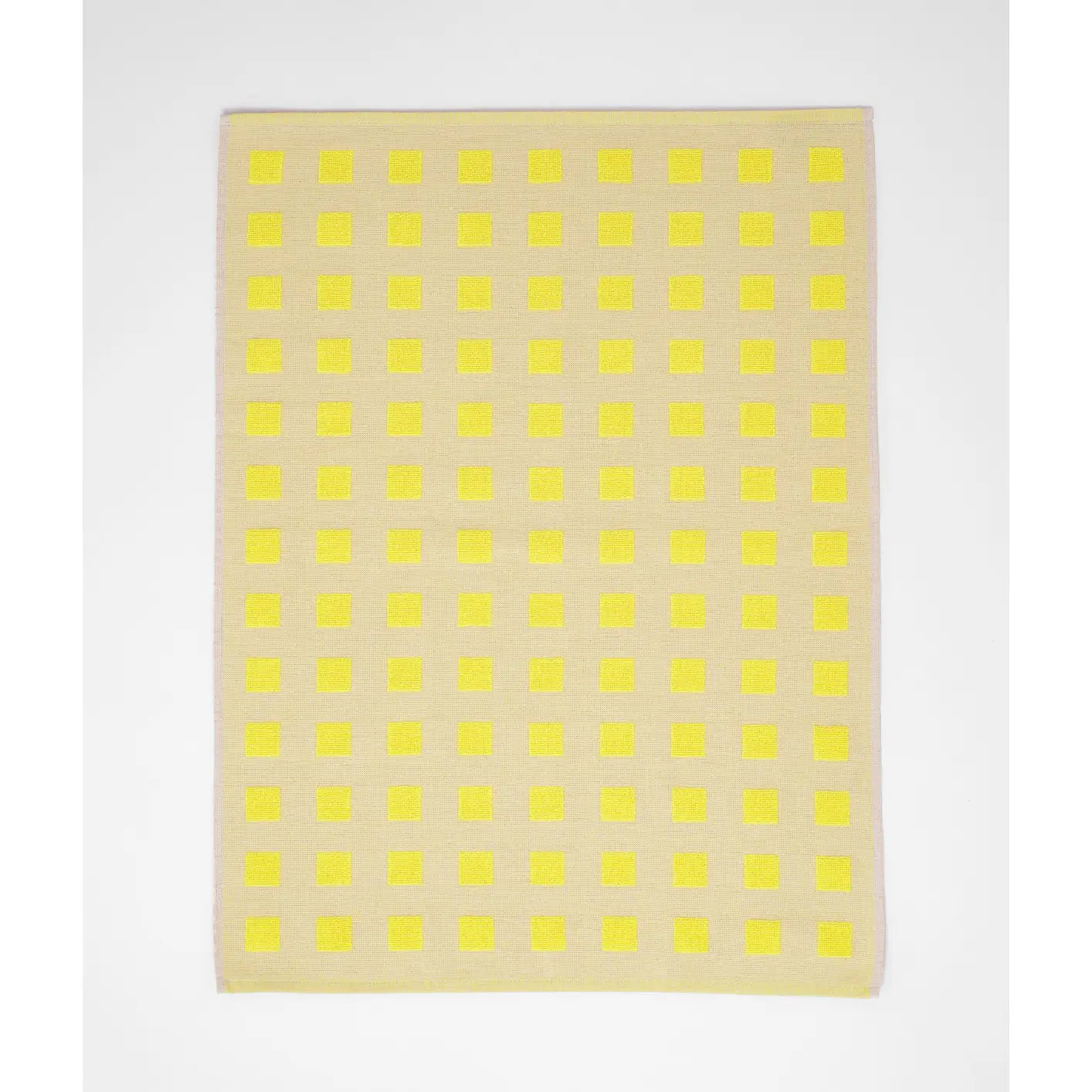 'squares Oat/Yellow' Tea Towel