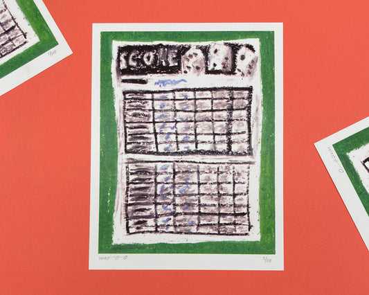 Yahtzee Scoreblock Risograph