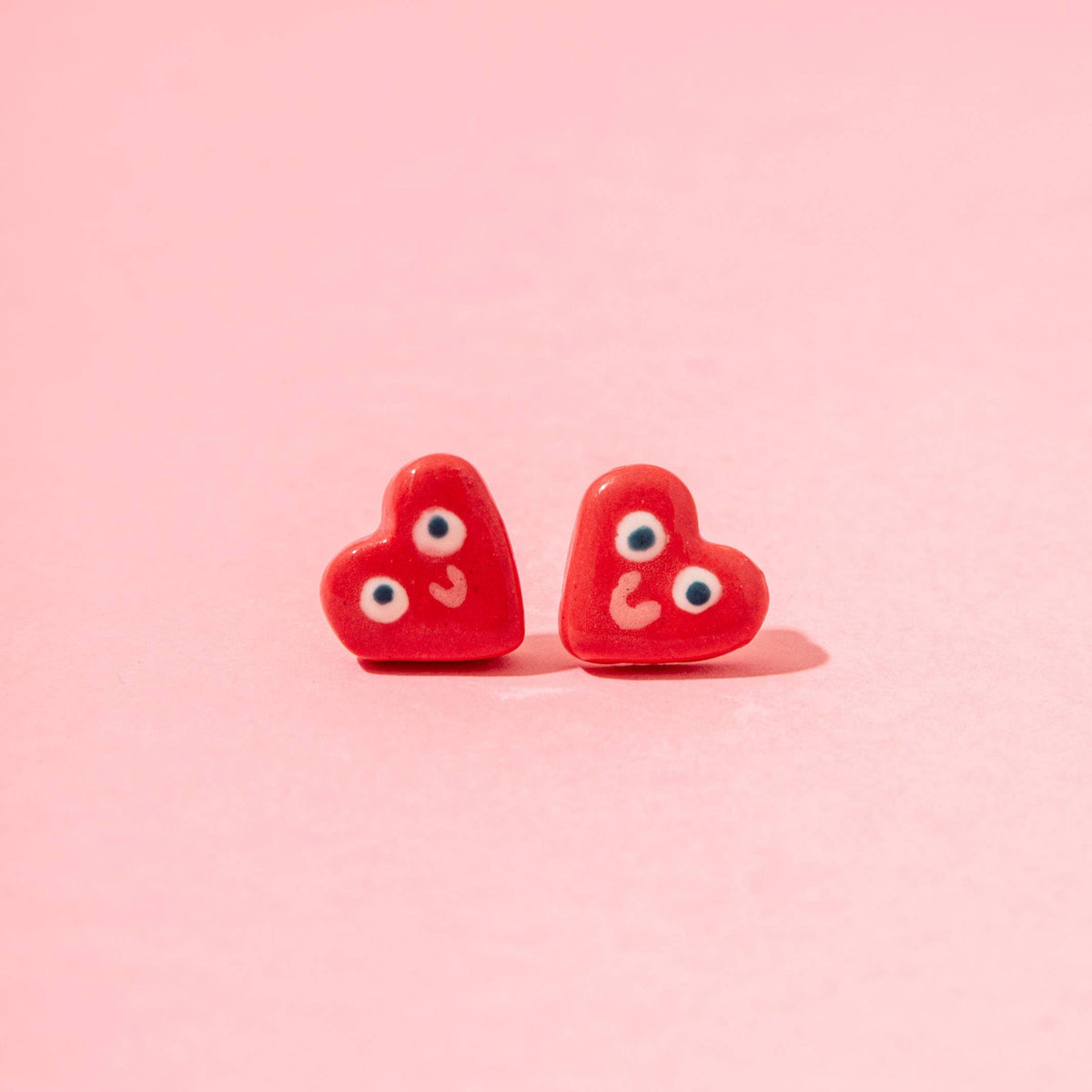 Ceramic Heart / Stud Earrings