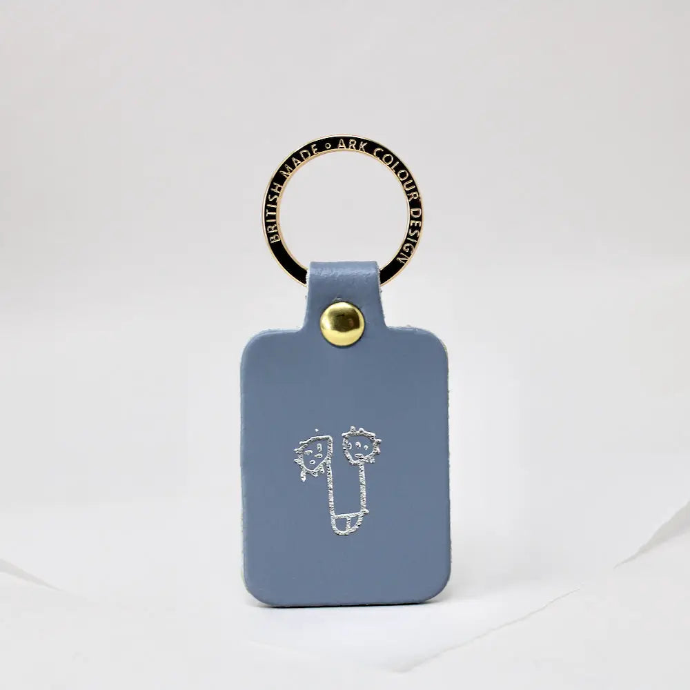 Willy Leather Key Fob Lilac Grey